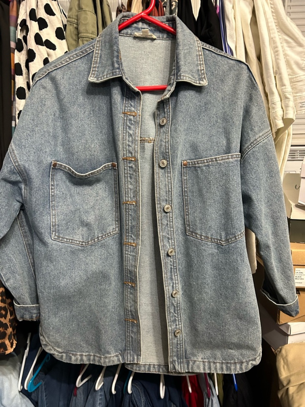 Light Blue Denim Shirt Jacket